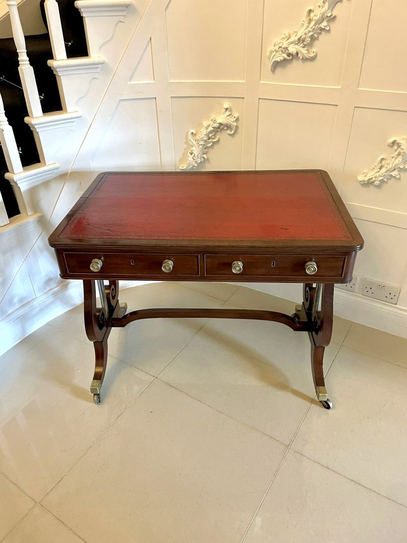 Superb Quality Antique Regency Mahogany Free Standing Writing Desk